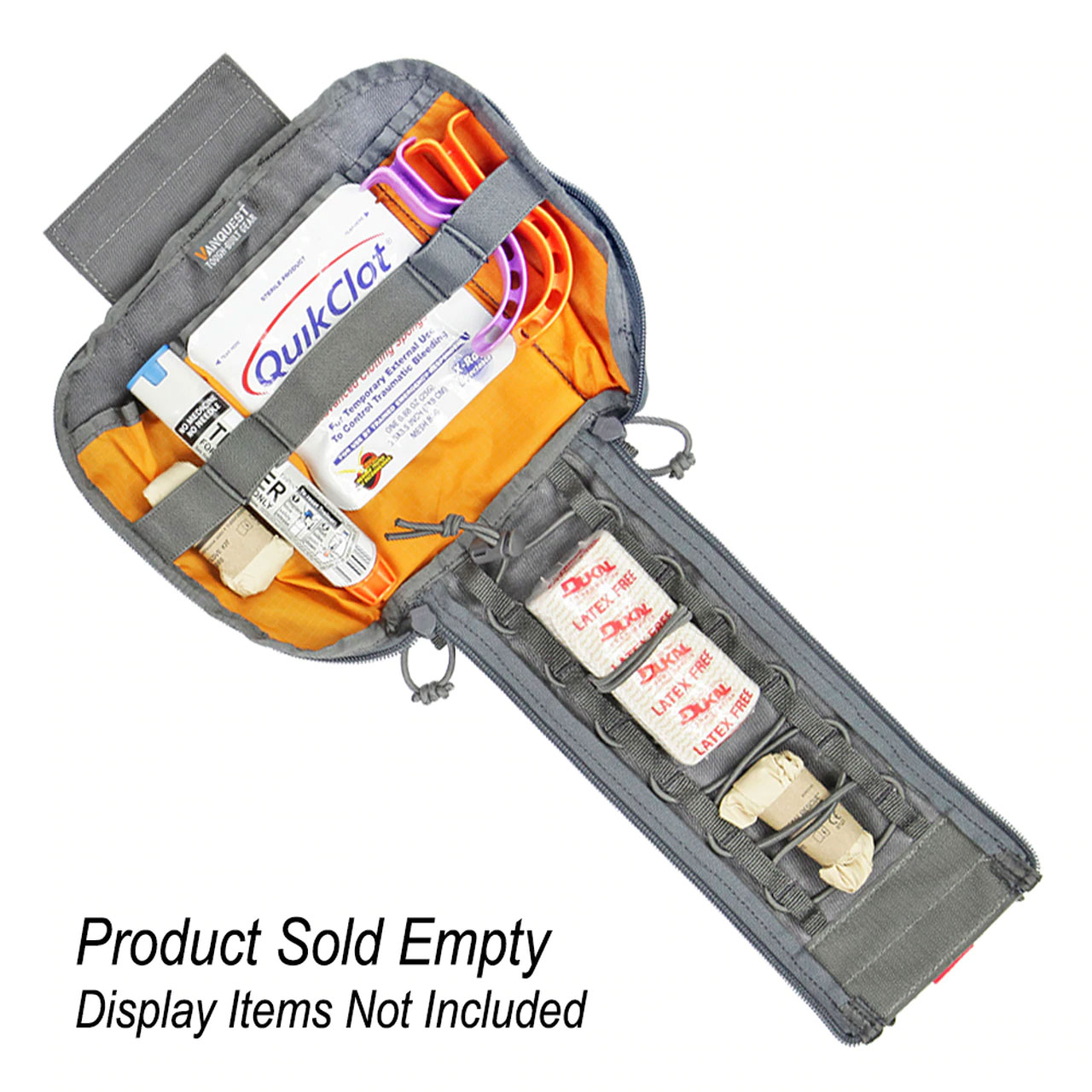A large bag of emergency supplies sitting on top of a table.