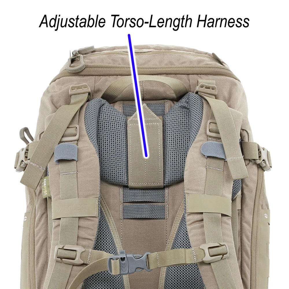 A backpack with the strap adjusts to fit different sizes.