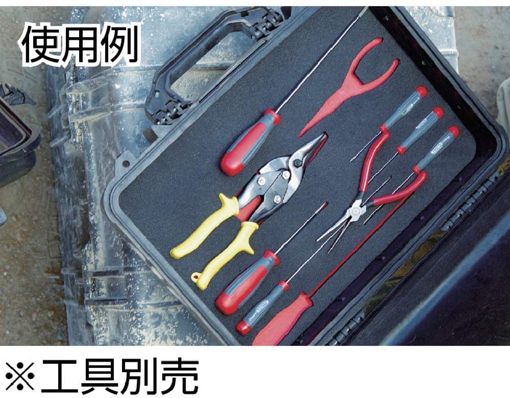 A set of tools in a case with chinese text.