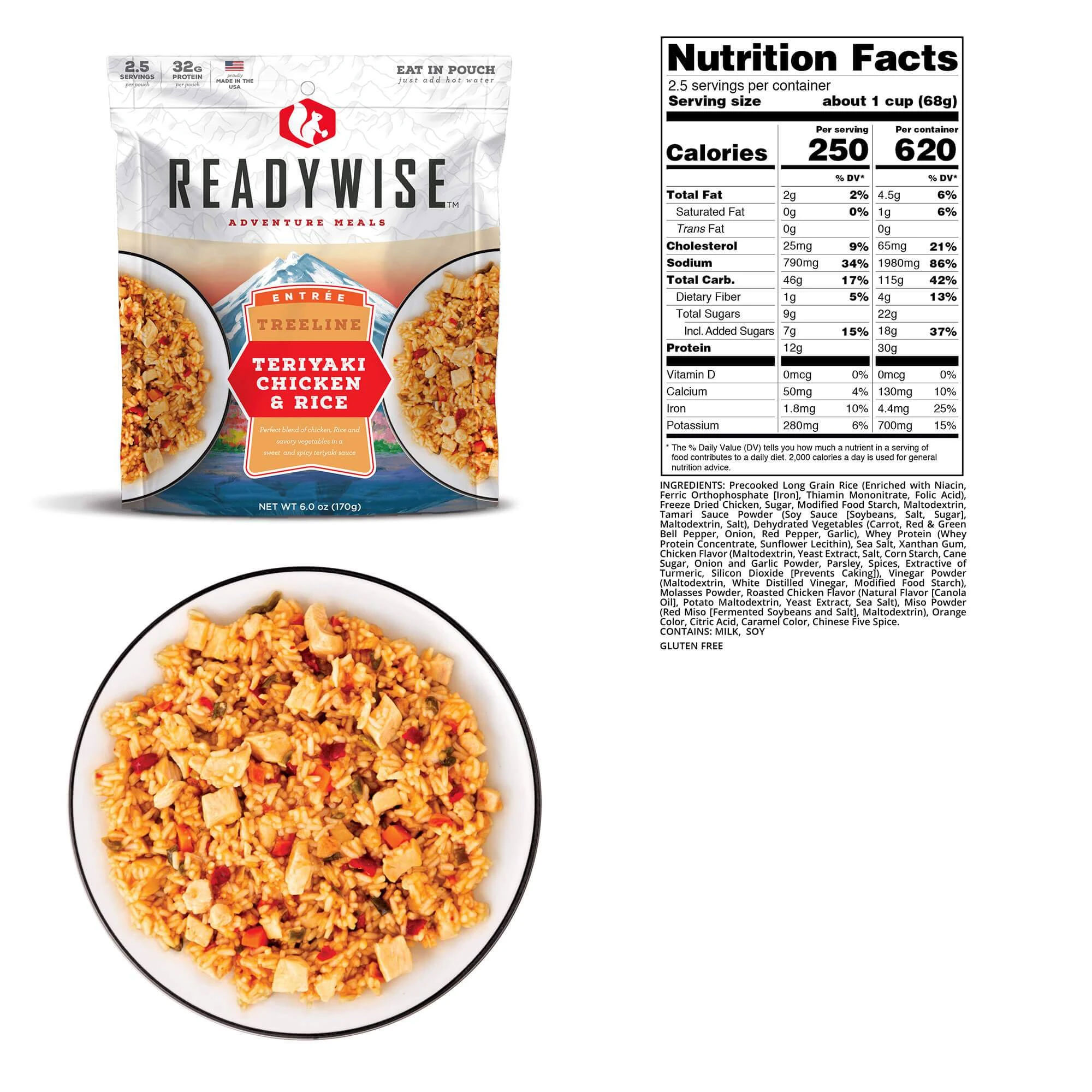 A bowl of food and a package of cereal