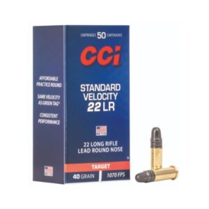 A box of cci standard velocity 2 2 lr ammo.